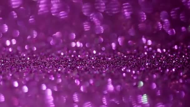 Scharlachrot glitzern magischen Hintergrund. defokussiertes Licht und freier fokussierter Platz für Ihr Design. — Stockvideo