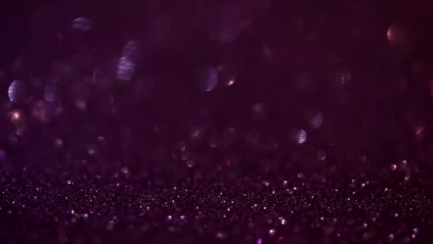 Fond magique violet paillettes. Lumière déconcentrée et place libre pour votre design . — Video