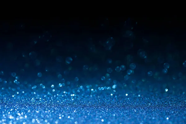 Deep blue glitter magic background. Defocused light and free focused place for your design. — Stock Photo, Image