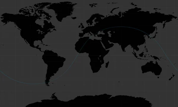 Сканування карти світу та траєкторії МКС — стоковий вектор