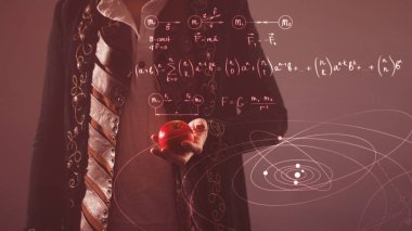 Bilim tarihi, kavram. Elinde Apple ile Isaac Newton