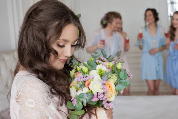 Bachelorette party before the wedding. Young beautiful woman — Stock Photo, Image