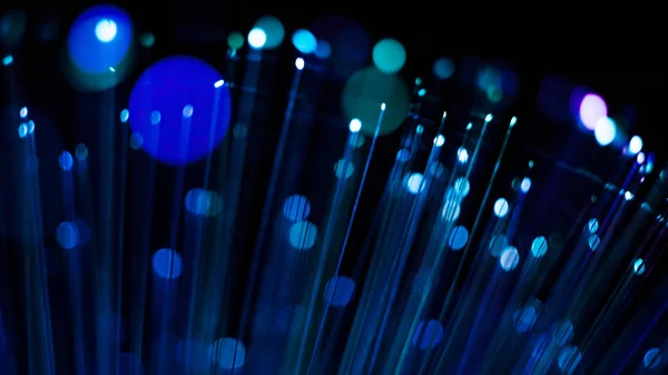 Blue luminous abstract background, digital fiber optic connection concept. — Stock Photo, Image