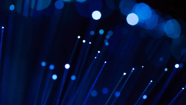 Fiber Optic, schittering in de focus. Abstracte futuristische achtergrond — Stockfoto