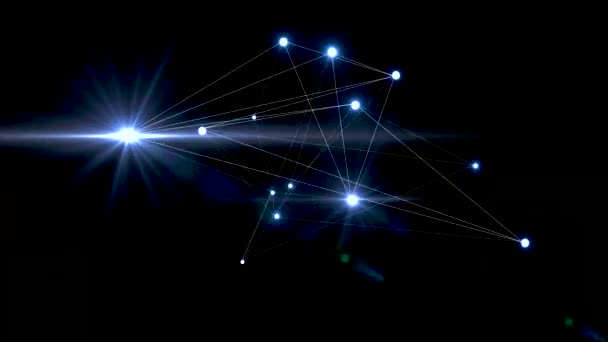 Γράφημα με λαμπερά αστέρια στην κορυφή κινείται ρυθμικά σε ένα μαύρο — Αρχείο Βίντεο