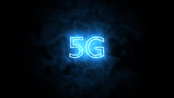 5G - швидкісний інтернет нового покоління, концепція. Неонічний знак — стокове відео