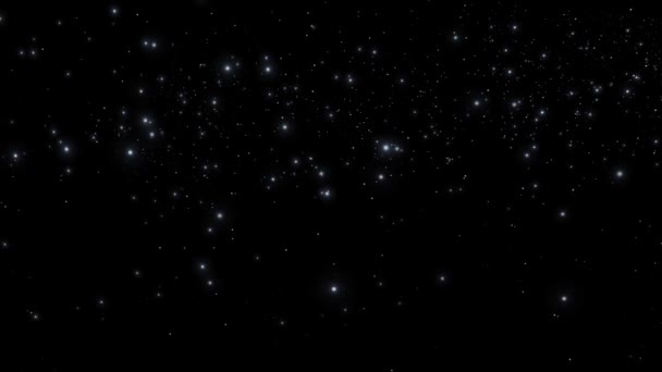 Nacht sterrenhemel, ruimte met stralende sterren, — Stockvideo