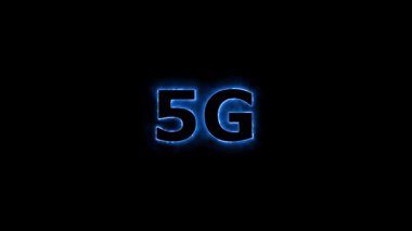Yeni neslin 5G yüksek hızlı interneti, konsept. Neon işareti