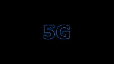 Yeni neslin 5G yüksek hızlı interneti, konsept. Neon işareti