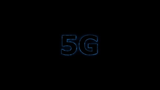 5G высокоскоростной Интернет нового поколения, концепция. Неоновый знак — стоковое видео