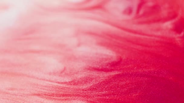 Fond rose liquide abstrait. Surface avec un flux de peinture mobile, — Video