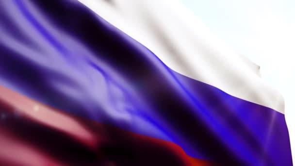 Russische Flagge im Wind, Computergrafik. Russische Flagge, — Stockvideo