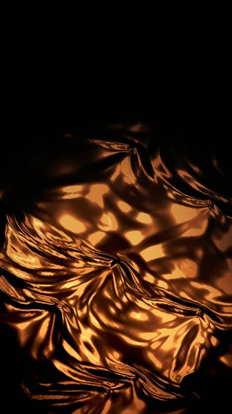 Fondo abstracto con superficie dorada brillante, superficie dinámica sobre fondo negro . — Foto de Stock