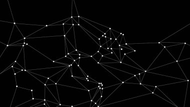 Siyah arkaplan üzerinde çokgen ağ. Sosyal ağ kavramı,