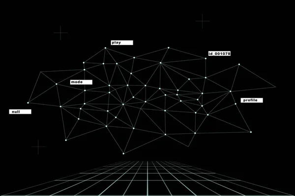 Concept abstrait, réseau polygonal dans le cyberespace, technologies numériques modernes. — Photo