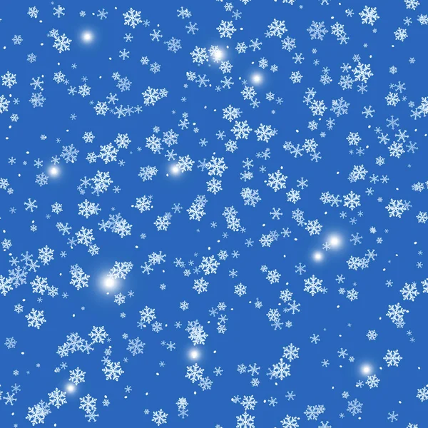 Patrón Invierno Sin Costuras Con Copos Nieve Voladores Fondo Navidad — Vector de stock