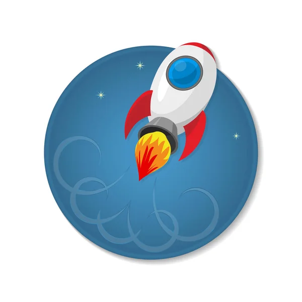 Rocket Icon Vector Illustration Isolated White — Stock Vector