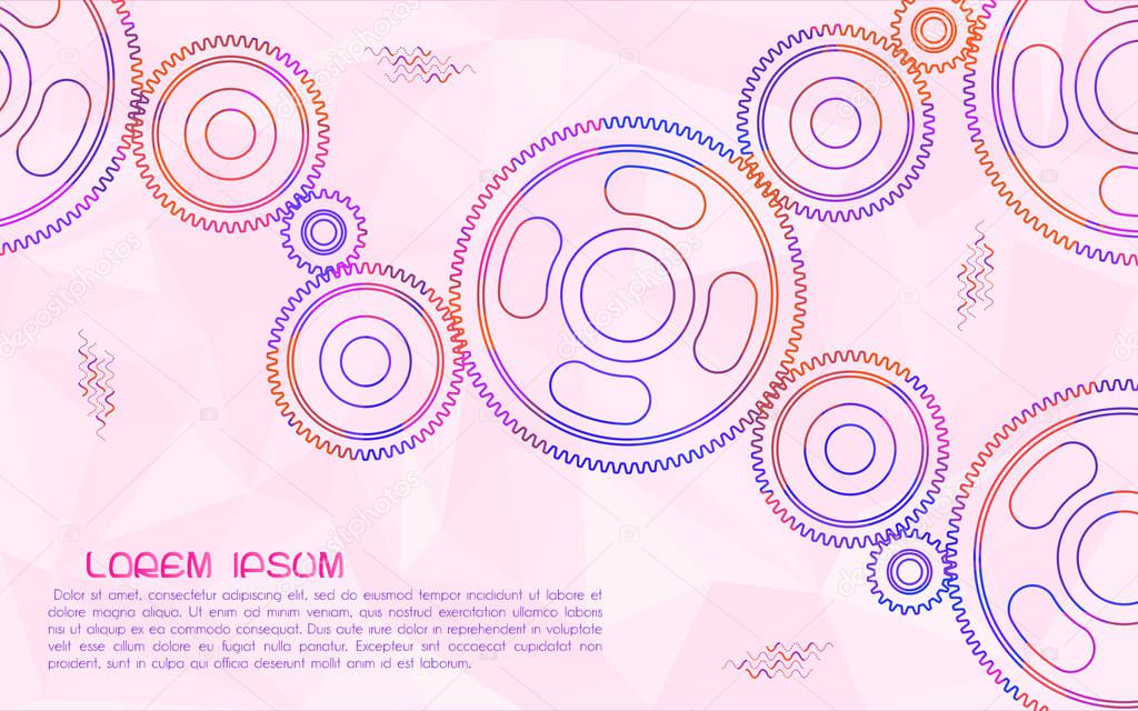 Gears. Abstract background for technical webpage. Vector illustr