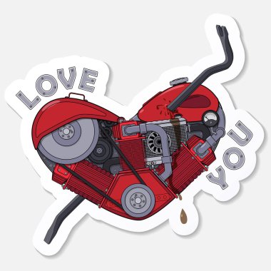 Seni seviyorum. Haberci için etiket. Motor kalp bir karga ile delinmiş