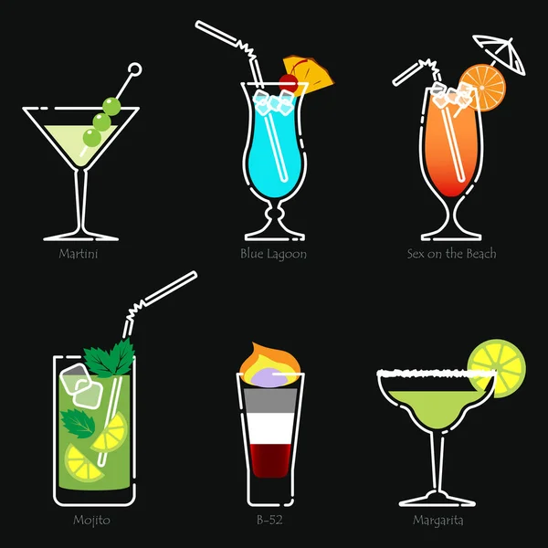 Fête du club de vacances cocktails d'été. Vecteur . — Image vectorielle