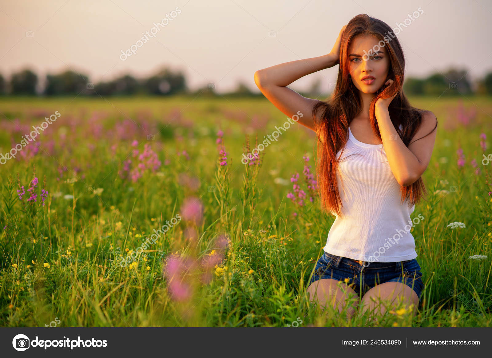 Beautiful Young Woman Background Beautiful Nature Stock Photo by ©valuavitaly 246534090