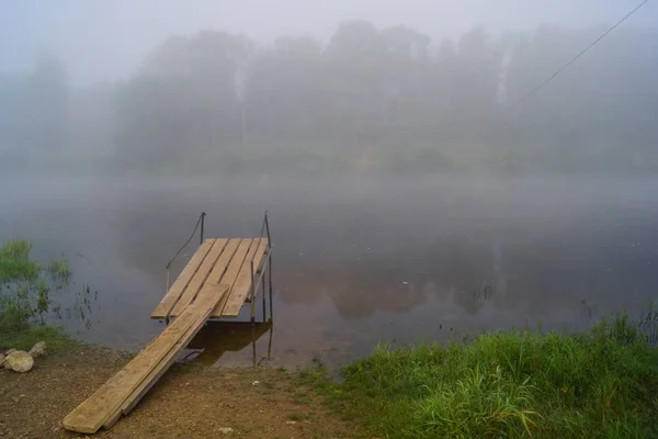 Nebel Auf Dem Nebligen Fluss — Stockfoto