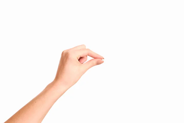 Hand Met Kleine Omvang Isolatie Een Witte Achtergrond — Stockfoto