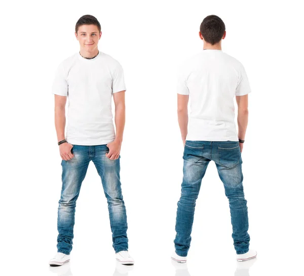 Uomo con t-shirt bianca — Foto Stock