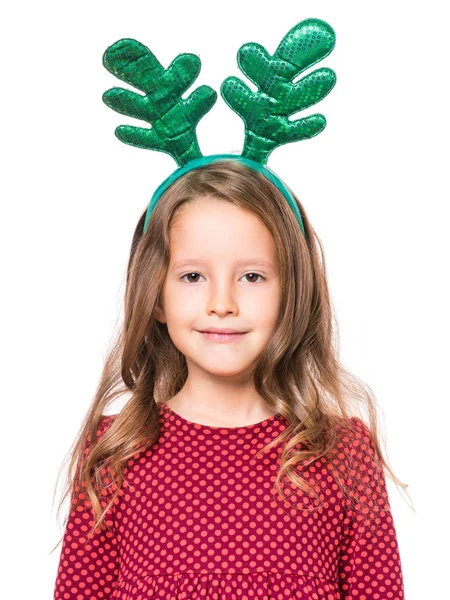 Portrét little christmas Girl — Stock fotografie