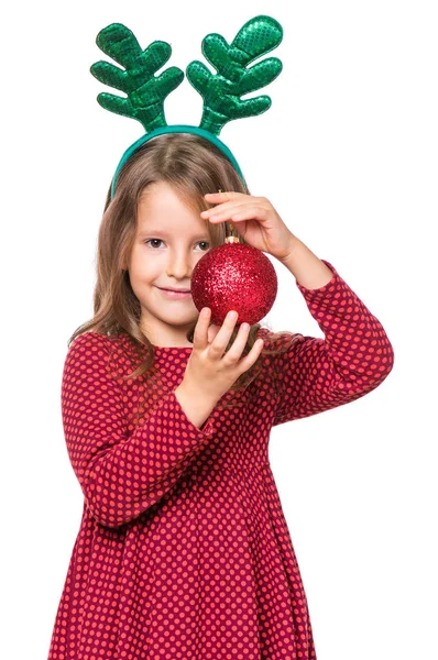 Porträt des kleinen Weihnachtsmädchens — Stockfoto