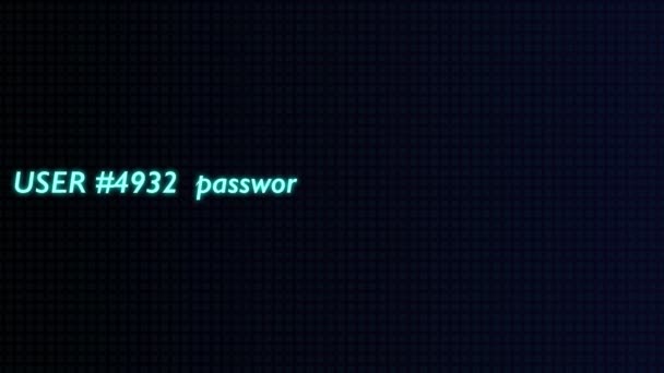 Animatie van het invoeren van wachtwoord — Stockvideo