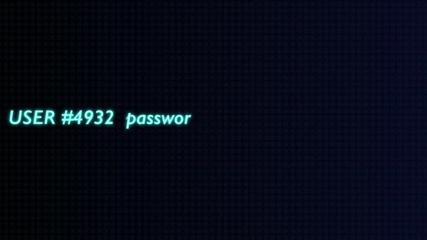 Animation of entering password — Stock Video