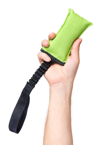 Hand with dog toy — Stock Photo, Image