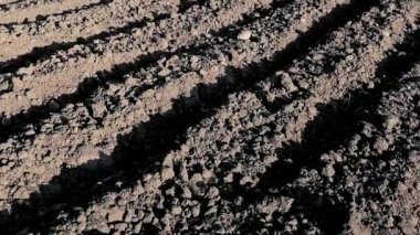 Karanlık toprak ile sürülmüş alan