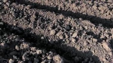 Karanlık toprak ile sürülmüş alan