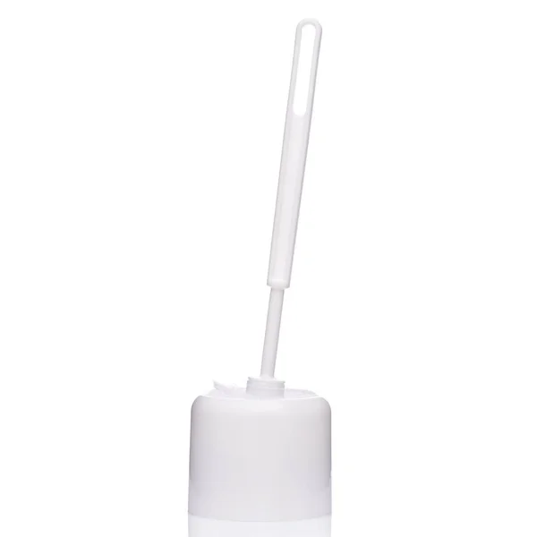 New Plastic White Toilet Brush Isolated White Background — Stock Photo, Image