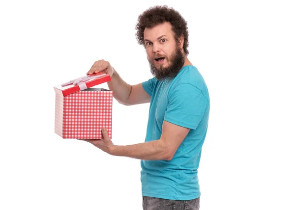 Crazy bearded man - holidays concept — Stock Photo, Image