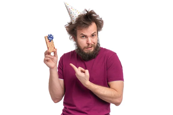 Crazy bearded man - holidays concept — Stock Photo, Image