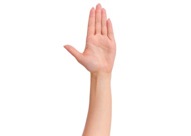 Kadın eli beyazın üstünde