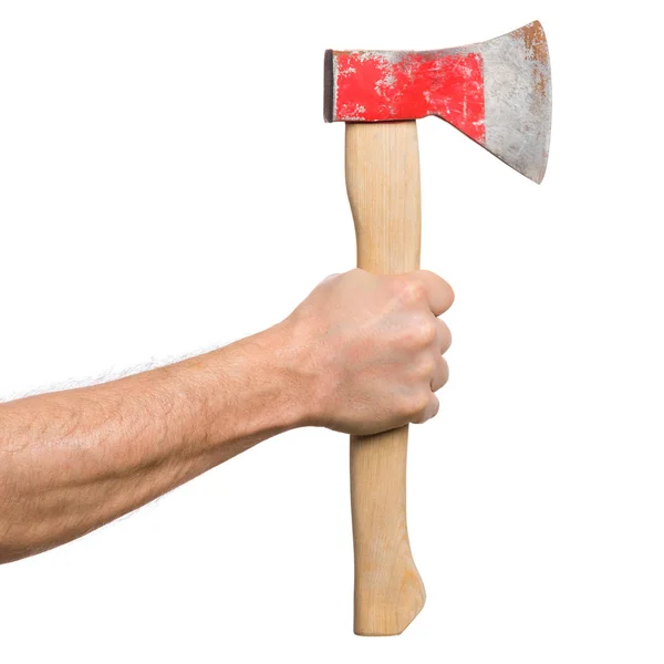 Hand holding old Ax — Stock Photo, Image