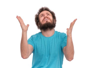 Çılgın sakallı adam duyguları ve işaretleri