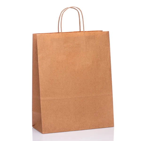 Brown paper bag on white — Stock Photo, Image