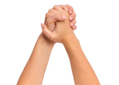 Kadın eli beyazın üstünde