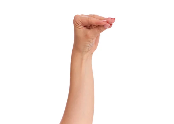 Mão feminina sobre branco — Fotografia de Stock