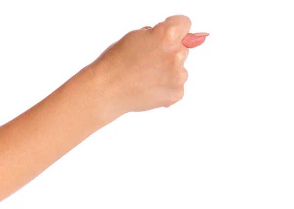 Female hand on white — Stock Photo, Image