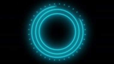 Mavi neon ışıklı HUD elementleri