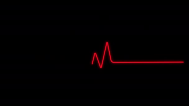 Disappearing Red Heart Pulse Cardiology Black Background — Stock Video