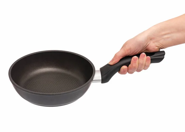 Hand with frying pan — Stock Photo, Image