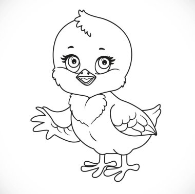 Sevimli yavru beyaz bir arka planda izole edilmiş renkli bir kenar gösteriyor.