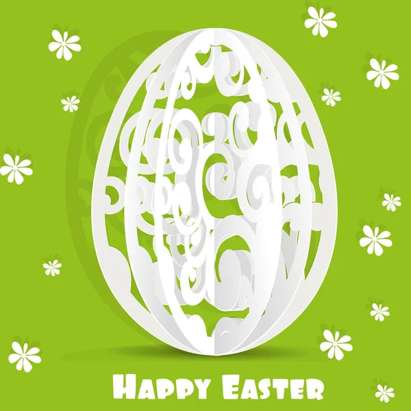 Happy Easter Egg Openwork Appliques Postcard — Stock Vector